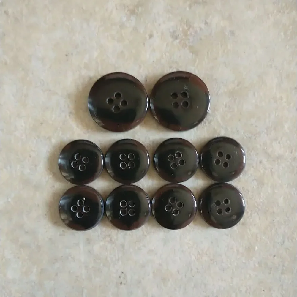Replacement Buttons For Blazer Sport Coat Browm Black 10x Set